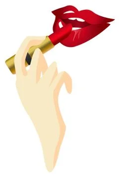 Lipstick on Lips Stock Illustration
