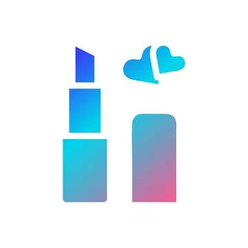 Lipstick love icon solid gradient red purple blue colour mother day symbol .. Stock Illustration