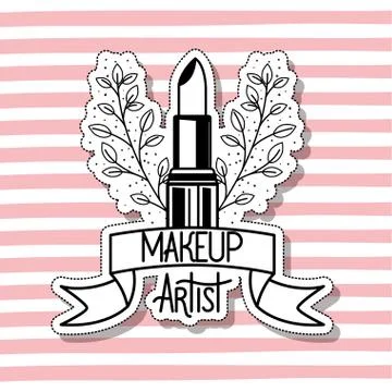 Lipstick make up in frame Ilustração Stock