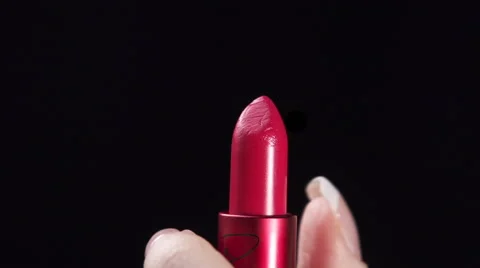 Lipstick make up slow motion Stockbeeldmateriaal 49551099