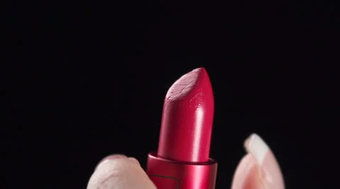 Lipstick make up slow motion Vídeos de archivo 49551121