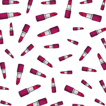 Lipstick makeup pattern background Illustrazione stock