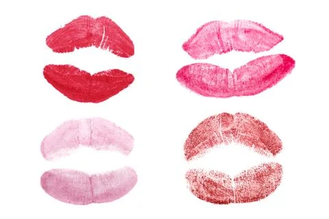 Lipstick marks set Stock Photos