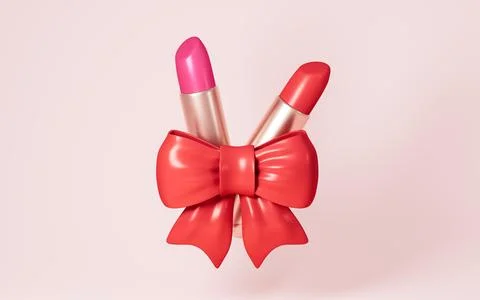 Lipstick model, cosmetic applicator, 3d rendering. Stock Illustration