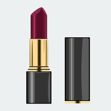 Lipstick model mock up with flat and solid color design. Illustrated vector Stock Illustration
