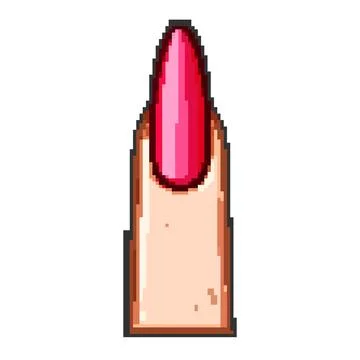 Lipstick nail shape pixel art vector illustration 스톡 일러스트