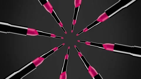 Lipstick rotating Motion art. Changing colors. Make up trends. 4k loop Stock Footage 167675435