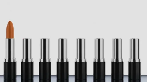 Lipstick is in a row with a different color. Stock-Footage 124249363