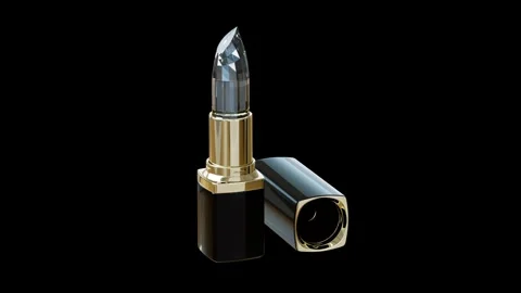 Lipstick in the shape of a diamond. Concept. 3d render. Stock Footage 254463348