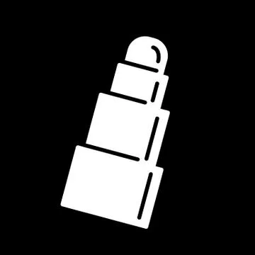 Lipstick solid icon. Pomade vector illustration isolated on black. Cosmetic Stock Illustration