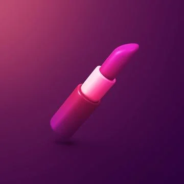 Lipstick - stylized 3d CGI icon object, Not gen Ai Stock Illustration