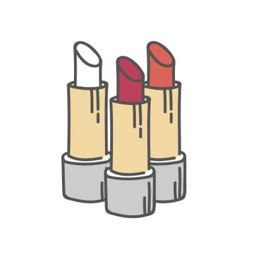 Lipstick trio isolated on white Stock Illustration