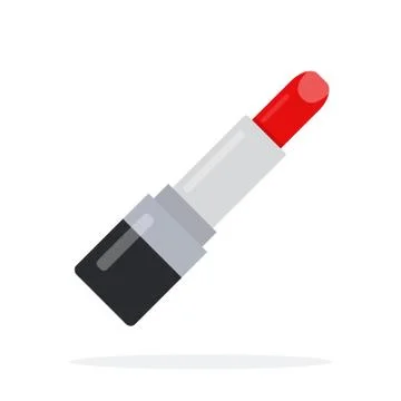 Lipstick vector flat material design isolated object on white background. Stock Illustration