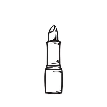 Lipstick vector hand drawn icon illustration Stock Illustration