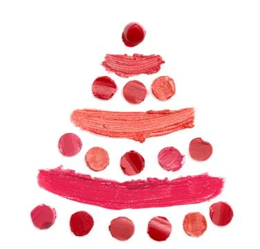 Lipstick on white background top view Foto stock