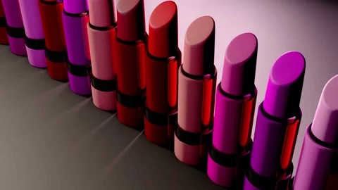 Lipsticks 3D animation Stock Footage 75951965