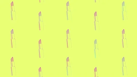 Lipsticks pattern in vibrant gradient holographic neon colors. Concept art Stock Footage 167485752