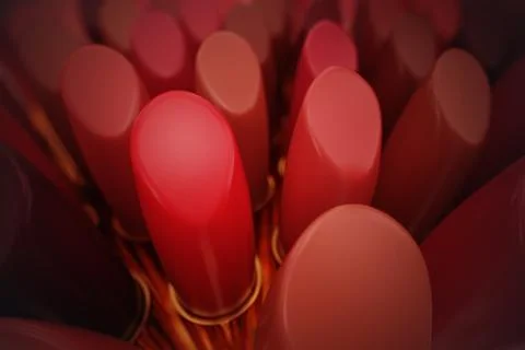 Lipsticks in an row. Illustration