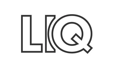 LIQ logo design template with strong and modern bold text. Initial based ve.. Stock Illustration