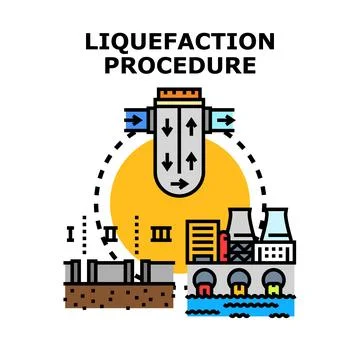 Liquefaction procedure processing industrial water treatment cycle Stock Illustration