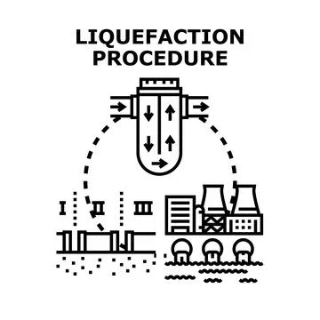 Liquefaction procedure processing industrial water treatment cycle Stock Illustration