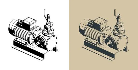 Liquefied gas pumping unit Stock Illustration