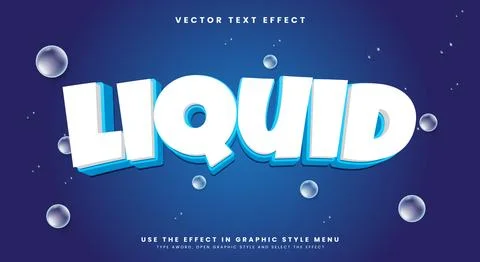 Liquid 3d editable text effect Template Stock Illustration