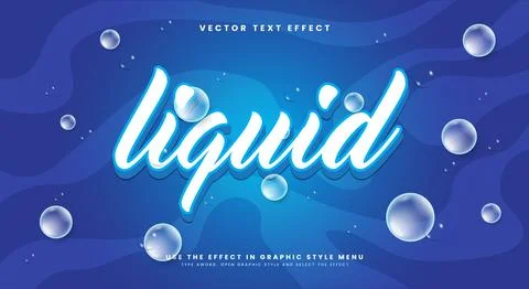 Liquid 3d editable text effect Template Stock Illustration