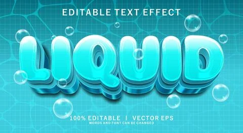 Liquid 3d vector text effect with modern style design Illustrazione stock