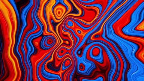 Liquid abstract acrylic paint waves animation background flow pattern seamless Stock Footage 245452183
