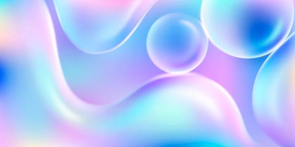 Liquid abstract background with gradient bubbles Stock Illustration