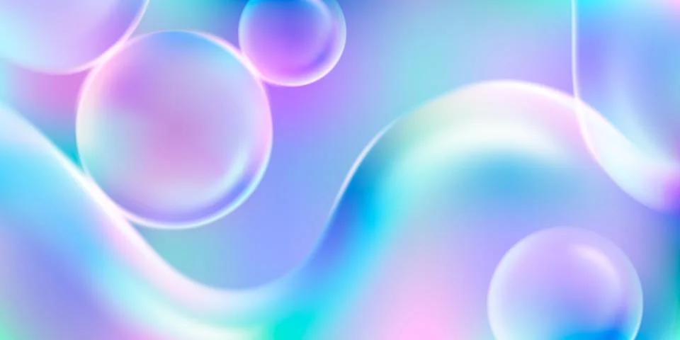 Liquid abstract background with gradient bubbles Stock Illustration