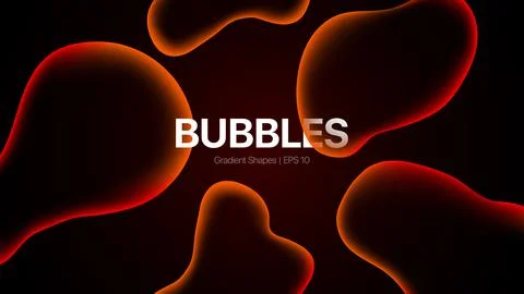 Liquid Abstract Background with Gradient soap Bubbles Shapes Stock Illustration