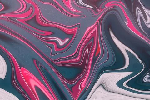 Liquid abstract background with pink, blue and white tones. Stock Illustration