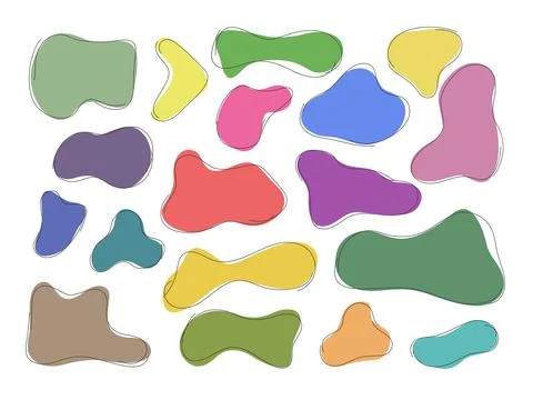 Liquid abstract blob shapes with frame. Stock Illustration