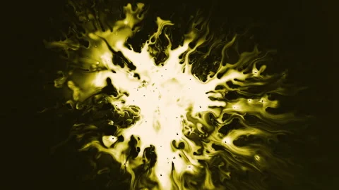 Liquid abstract color explosion YELLOW LOOP (5) Stock Footage 170938725