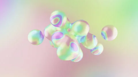 Liquid abstract shapes. 4K animation. Amorphous holographic metaball objects Stock Footage 169463071