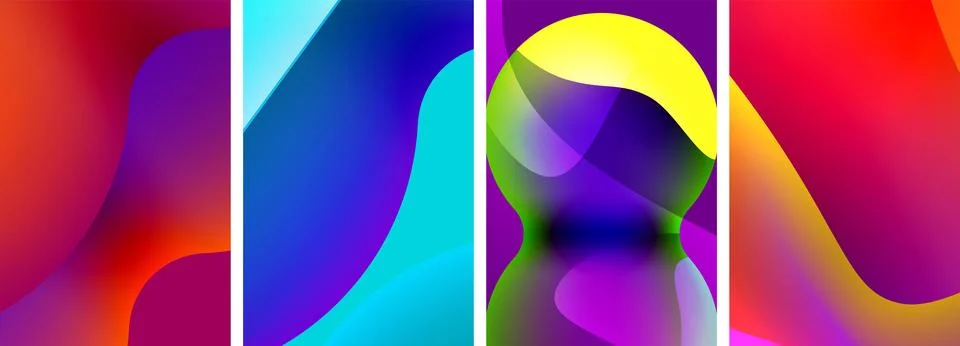 Liquid abstract shapes with gradient colors. Abstract backgrounds for wallpaper 스톡 일러스트