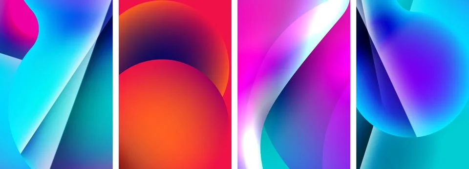 Liquid abstract shapes with gradient colors. Abstract backgrounds for wallpaper 스톡 일러스트