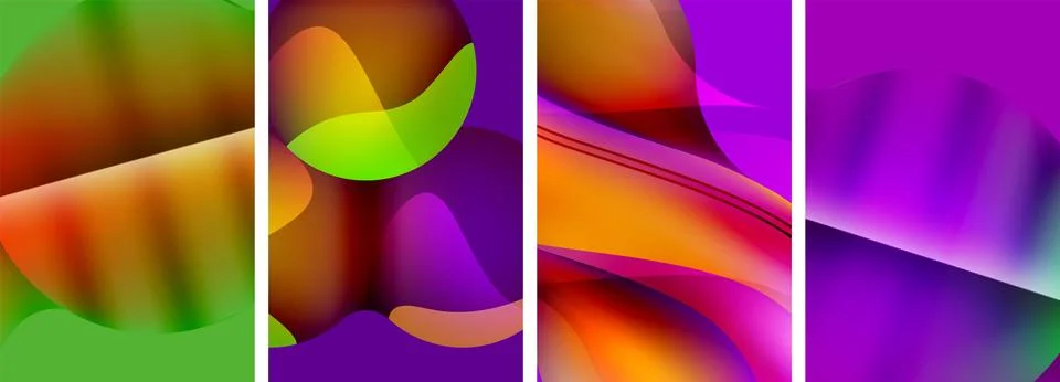 Liquid abstract shapes with gradient colors. Abstract backgrounds for wallpaper 스톡 일러스트