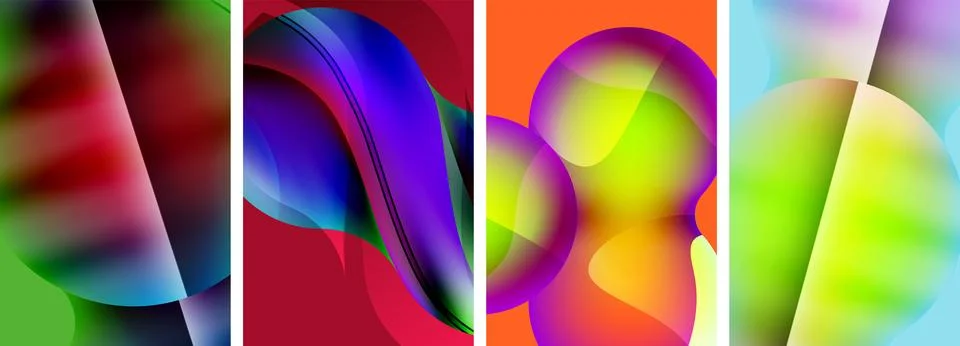 Liquid abstract shapes with gradient colors. Abstract backgrounds for wallpaper 스톡 일러스트