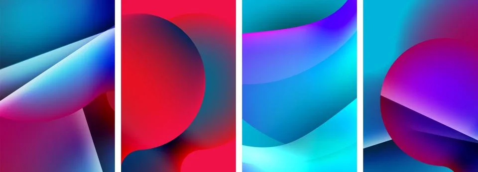 Liquid abstract shapes with gradient colors. Abstract backgrounds for wallpaper 스톡 일러스트
