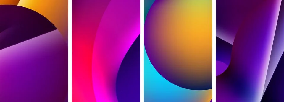 Liquid abstract shapes with gradient colors. Abstract backgrounds for wallpaper 库存插图