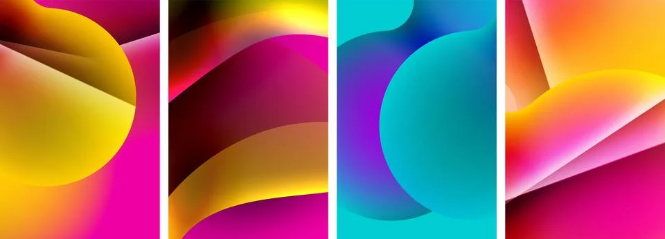 Liquid abstract shapes with gradient colors. Abstract backgrounds for wallpaper 스톡 일러스트