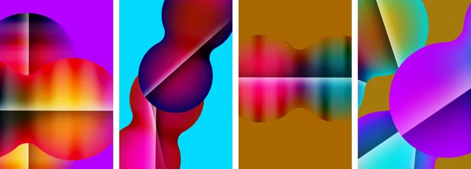 Liquid abstract shapes with gradient colors. Abstract backgrounds for wallpaper 스톡 일러스트