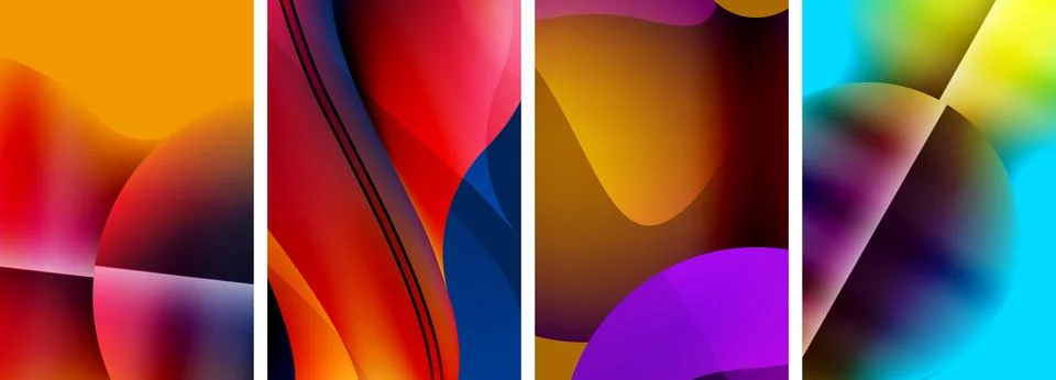Liquid abstract shapes with gradient colors. Abstract backgrounds for wallpaper Illustrazione stock
