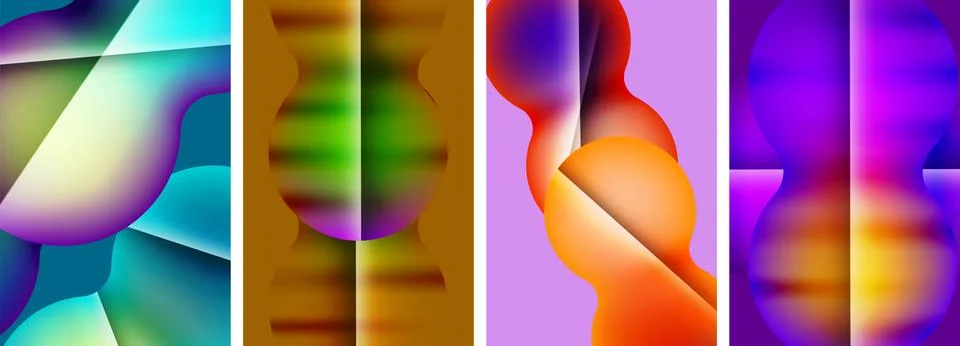 Liquid abstract shapes with gradient colors. Abstract backgrounds for wallpaper 스톡 일러스트