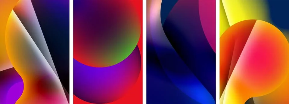 Liquid abstract shapes with gradient colors. Abstract backgrounds for wallpaper 库存插图
