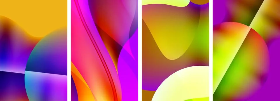 Liquid abstract shapes with gradient colors. Abstract backgrounds for wallpaper 스톡 일러스트