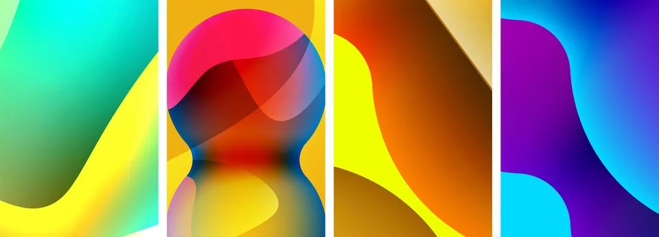Liquid abstract shapes with gradient colors. Abstract backgrounds for wallpaper 库存插图